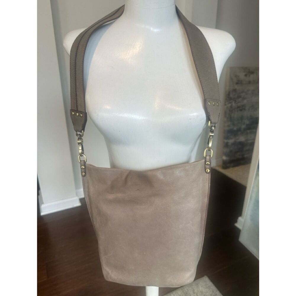 HOBO Taupe Leather Shoulder Bag